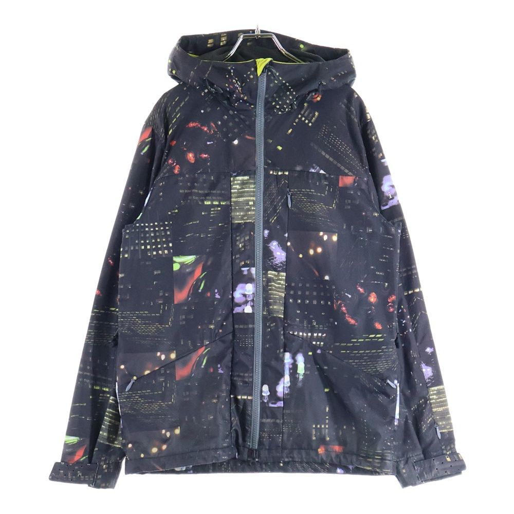BURTON (バートン) IDIOM 3L JACKET イディオム フォトプリント総柄 ジップアップフーデッドジャケット ブラック