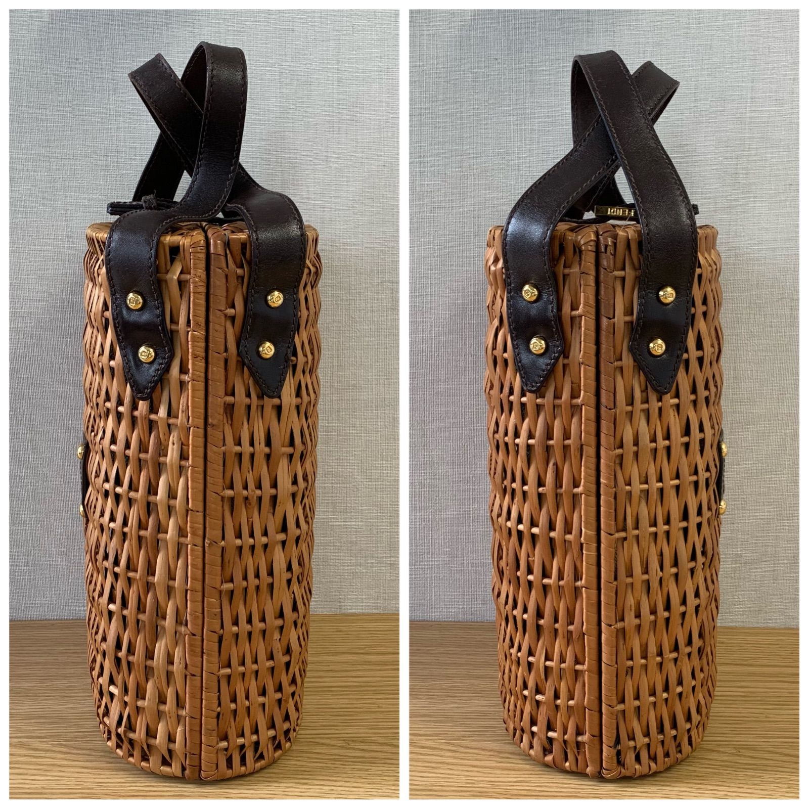 かごバッグ ブラウン