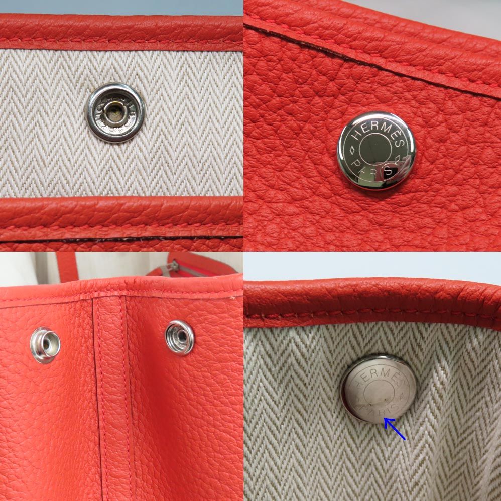  名古屋 エルメス ガーデンパーティPM 36 カプシーヌ ネゴンダ Q刻印 2013年 トートバッグ シルバー金具 レディース トートバッグ バッグ