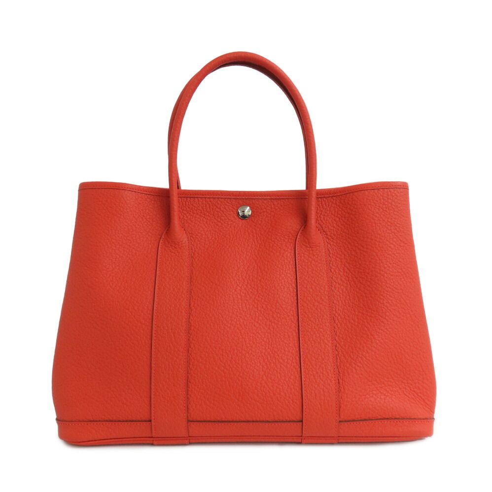 名古屋 エルメス ガーデンパーティPM 36 カプシーヌ ネゴンダ Q刻印 2013年 トートバッグ シルバー金具 レディース