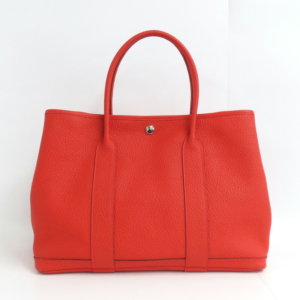 名古屋 エルメス ガーデンパーティPM 36 カプシーヌ ネゴンダ Q刻印 2013年 トートバッグ シルバー金具 レディース