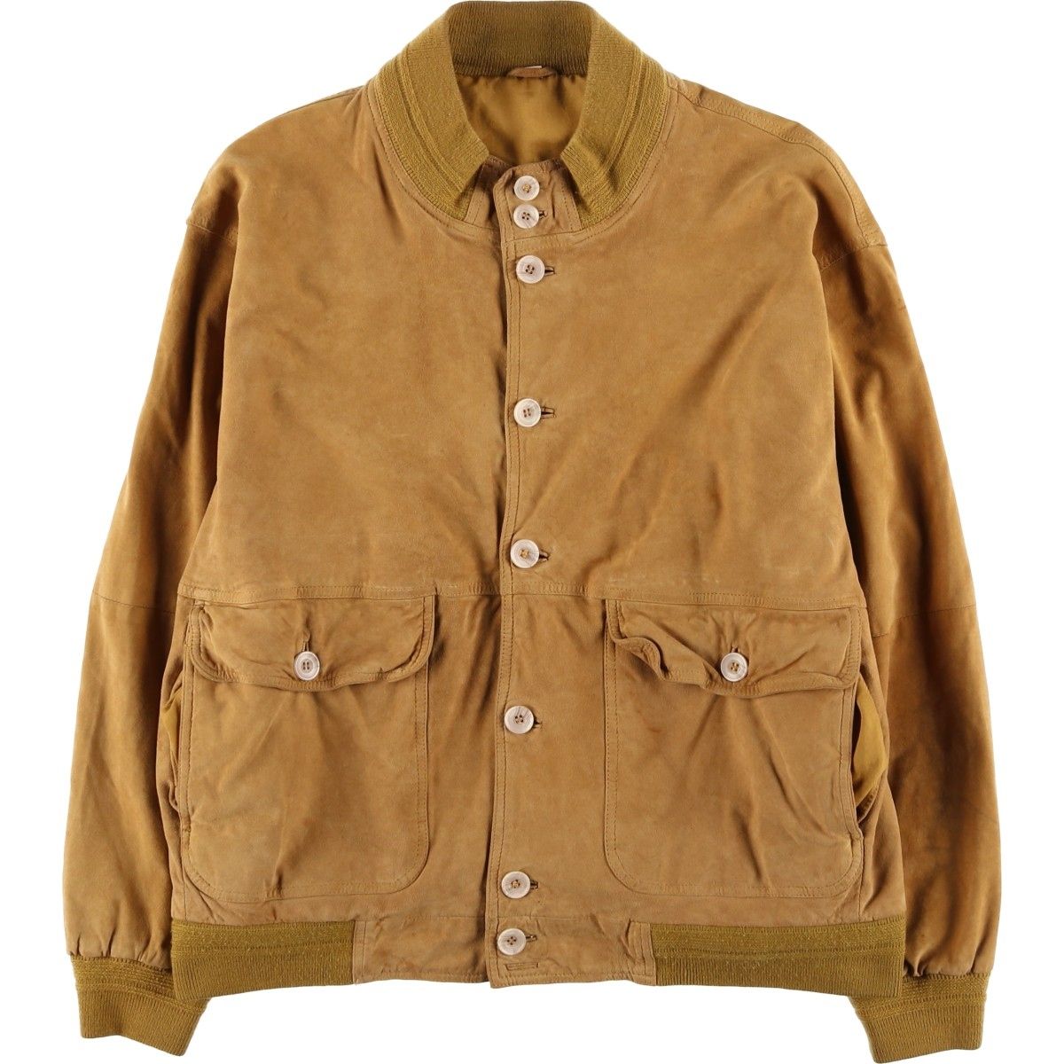 古着 バルスタージャケット スエードレザーブルゾン メンズL相当