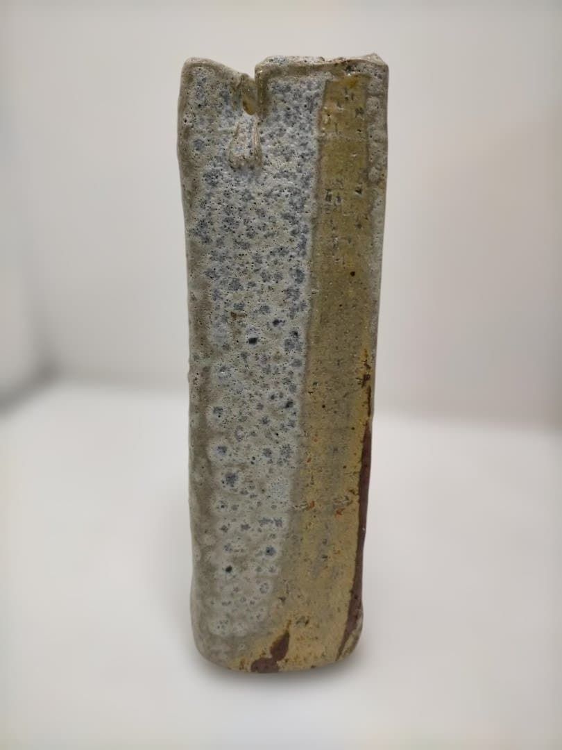 淡青彩 花瓶 和弘 作 共 花入 花器 陶器 焼物 陶芸 民藝 茶道具 華道具 置物 インテリア 和モダン 251217-5 T