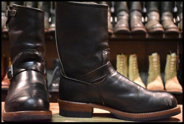 10.5 D PT 91プリント カスタム レッドウィング 2268 エンジニア ブラッククローム スチールトゥ プルオン ブーツ redwing FL 020
