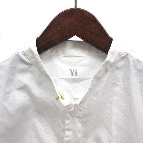 ワイズ Y s ヨウジヤマモト ブロード バンド シャツ ブラウス 長袖 コットン ホワイト 白 1 YH-B 13-001 長袖 シャツ ブラウス
