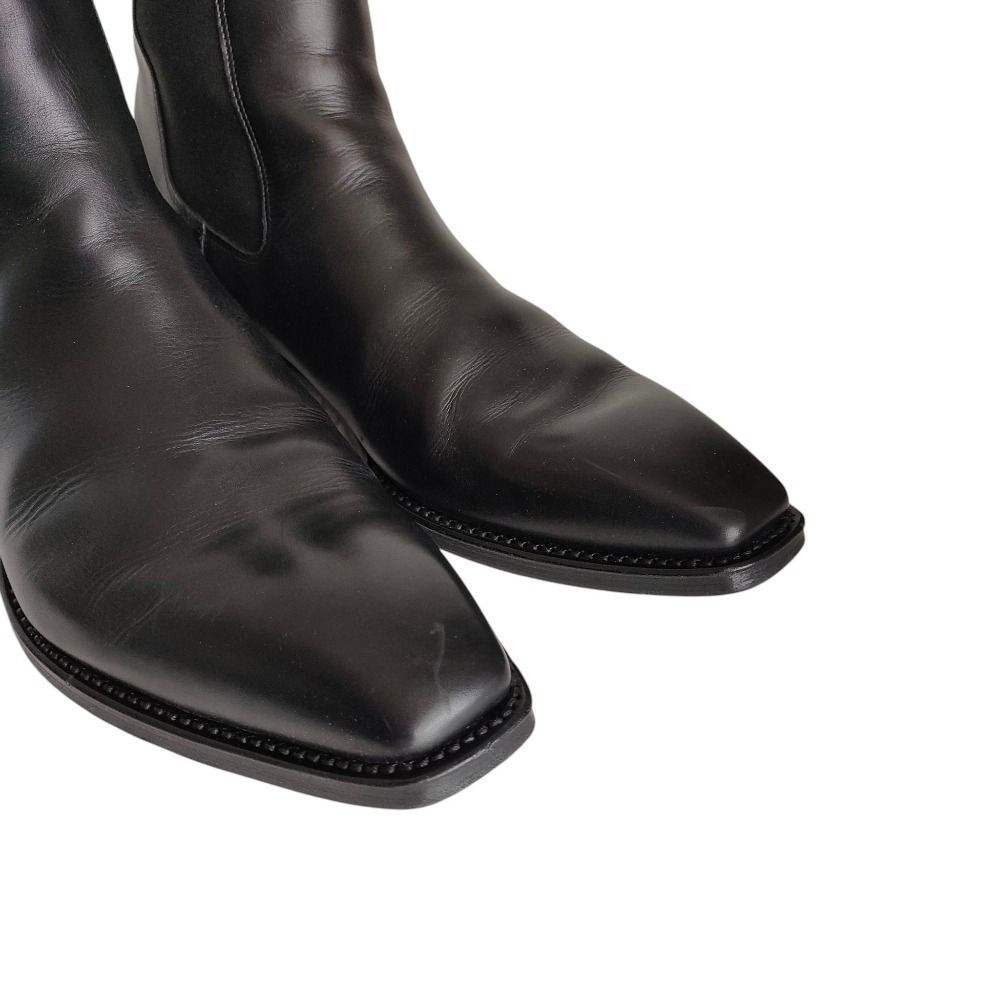 良品 ANTONIO MAURIZI アントニオマウリッツィ レザー サイドゴアブーツ シューズ 40 27cm相当 ブラック メンズ 古着 中古 USED