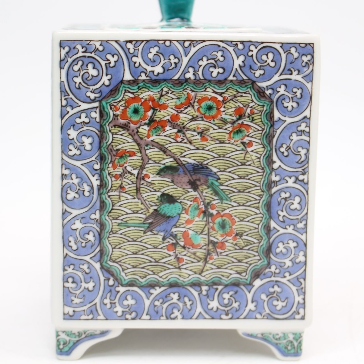 700)【未使用】九谷 白雅 香炉 花鳥 竹梅 図 角型 - メルカリ