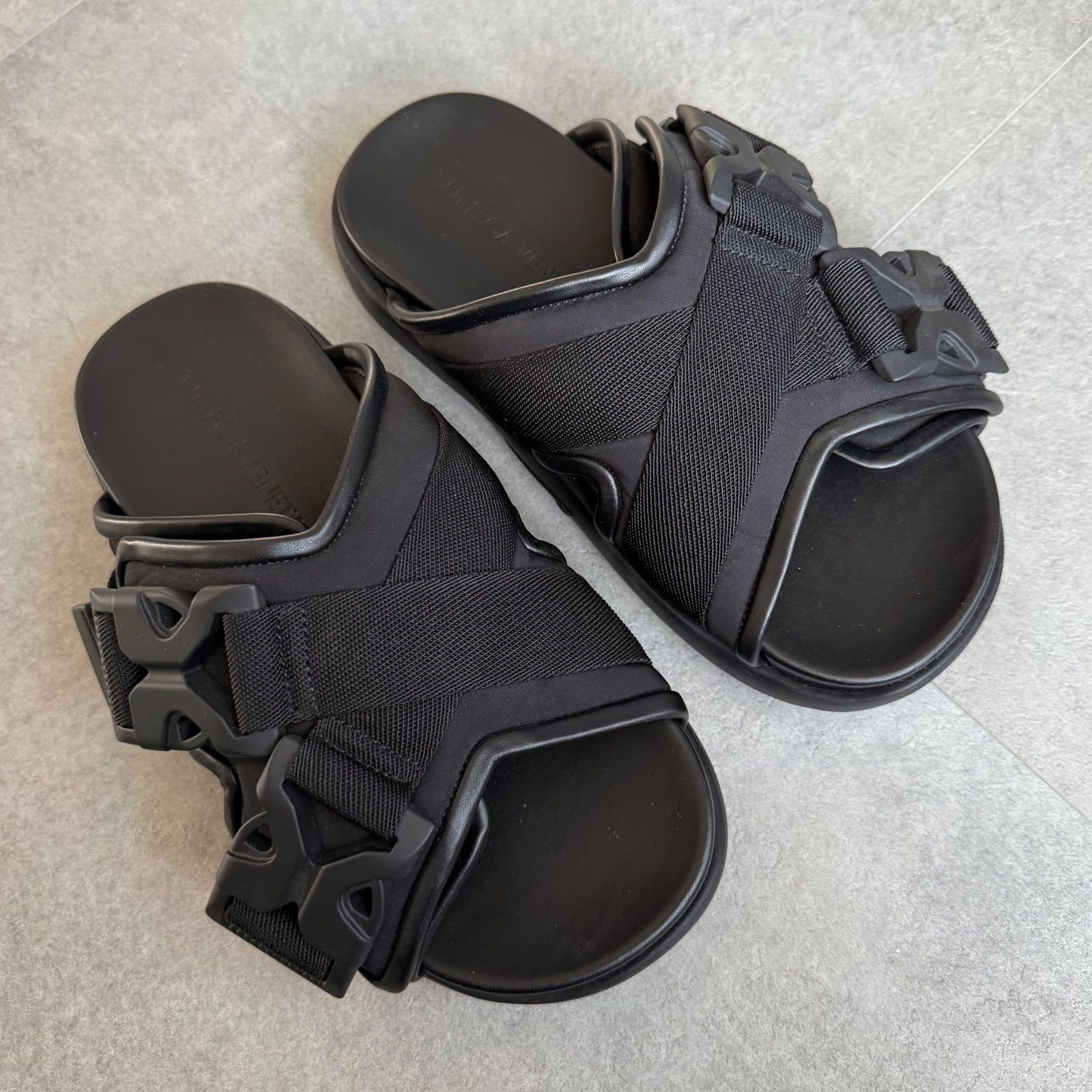 BOTTEGA VENETA ボッテガヴェネタ スナップスライドサンダル ナイロン ブラック レディース 厚底 36 23 cm