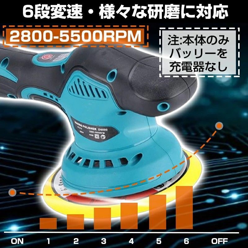コードレス高性能ポリッシャー 150mm 充電式 ポリッシャー 充電式 電動ポリッシャー ダブルアクションポリッシャー