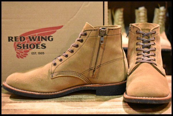 8.5 D 17年 レッドウィング 8062 マーチャント オリーブモハーヴェレザー フラットボックス ブーツ redwing FL 025