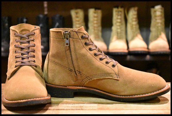 8.5 D 17年 レッドウィング 8062 マーチャント オリーブモハーヴェレザー フラットボックス ブーツ redwing FL 025