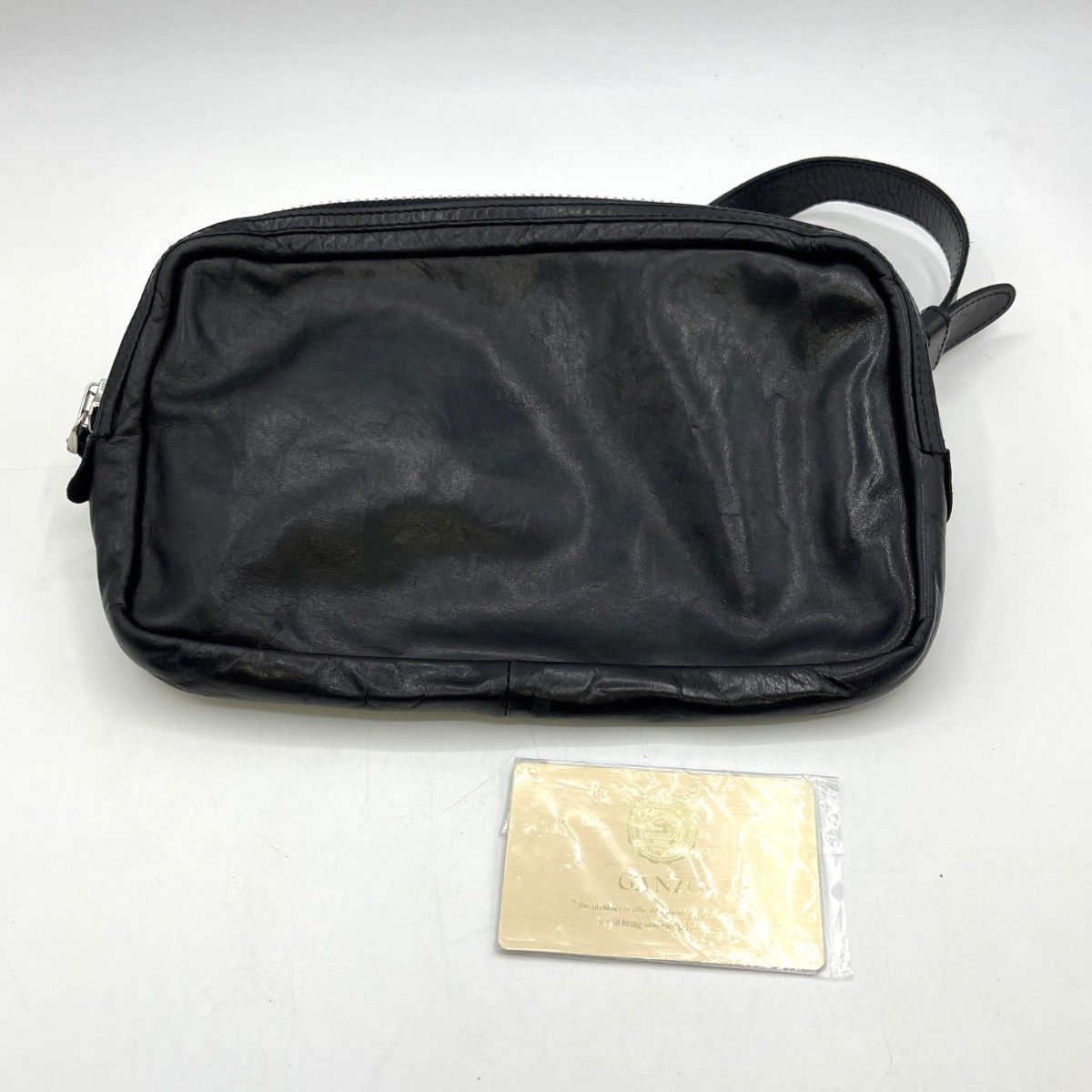 GANZO ボディーバッグ サケット4 ホースレザー ブラック