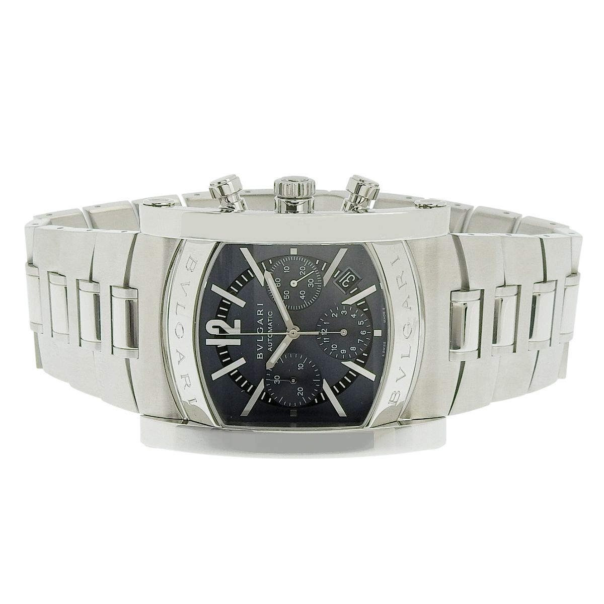 保証書付 ブルガリ アショーマ クロノグラフ AA 48 SCH SS グレー 自動巻き メンズ アラモード