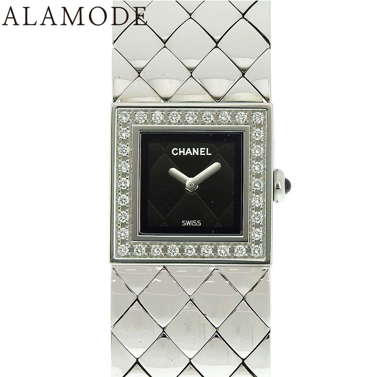保証書付 シャネル マトラッセ H 0489 SS ベゼルダイヤ クオーツ レディース アラモード