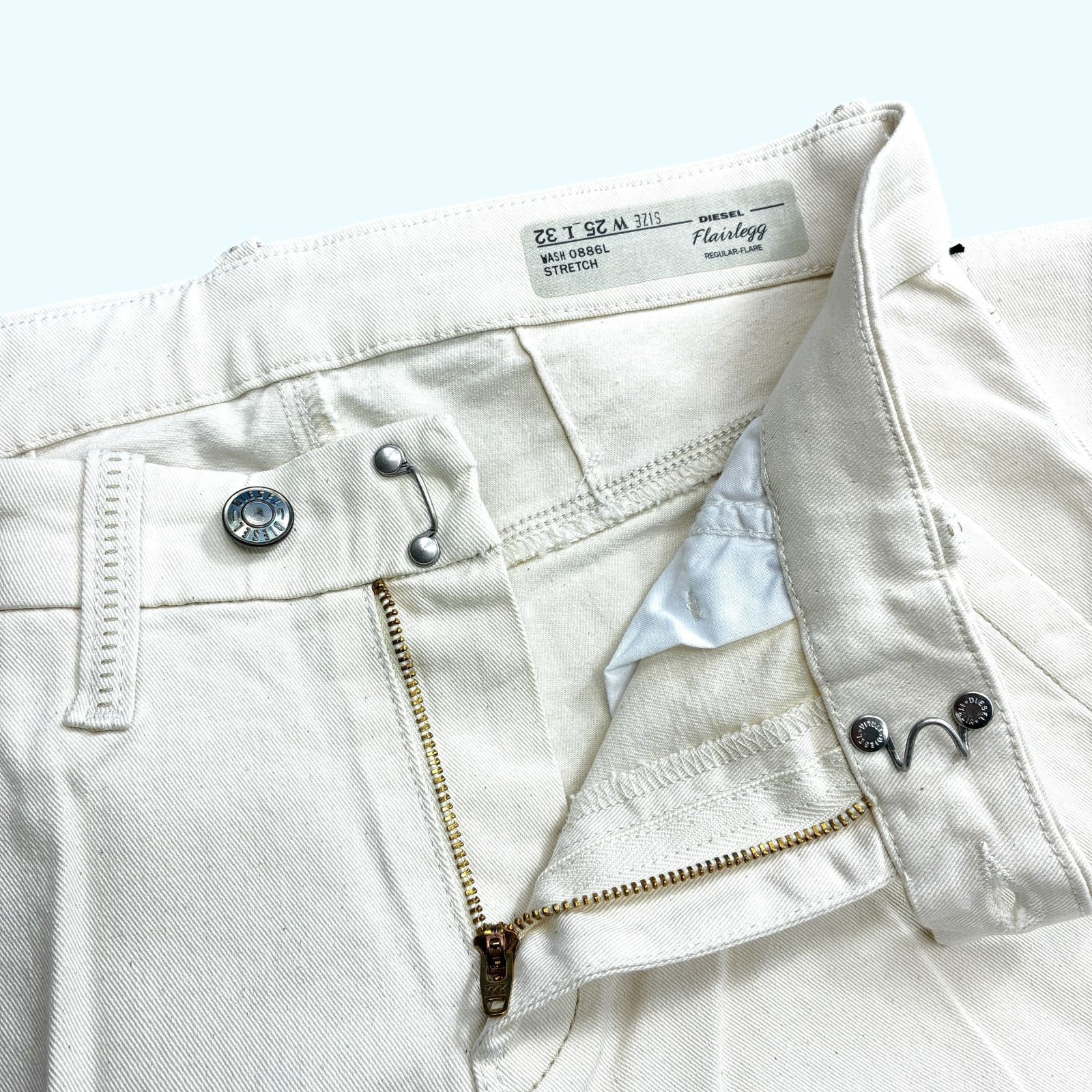 00s DIESEL FLAIR LEGG デニム フレア パンツ ホワイト カットオフ
