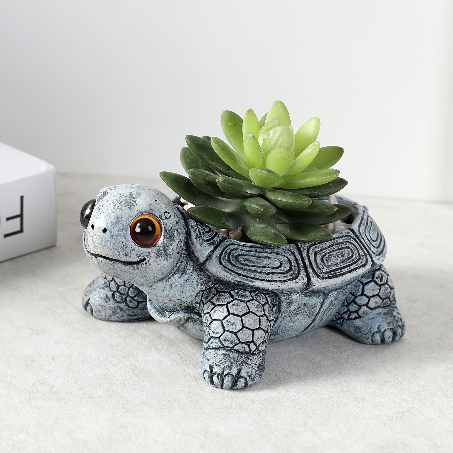 鉢植え 植木鉢 プランター プラントポット フラワーポット ガーデニング 樹脂 屋外 屋内 室内 インテリア 玄関 カメ 亀 かめ グレー ブラウン 2種類 庭装飾 多肉植物 サボテン ユニーク ガーデン バルコニー