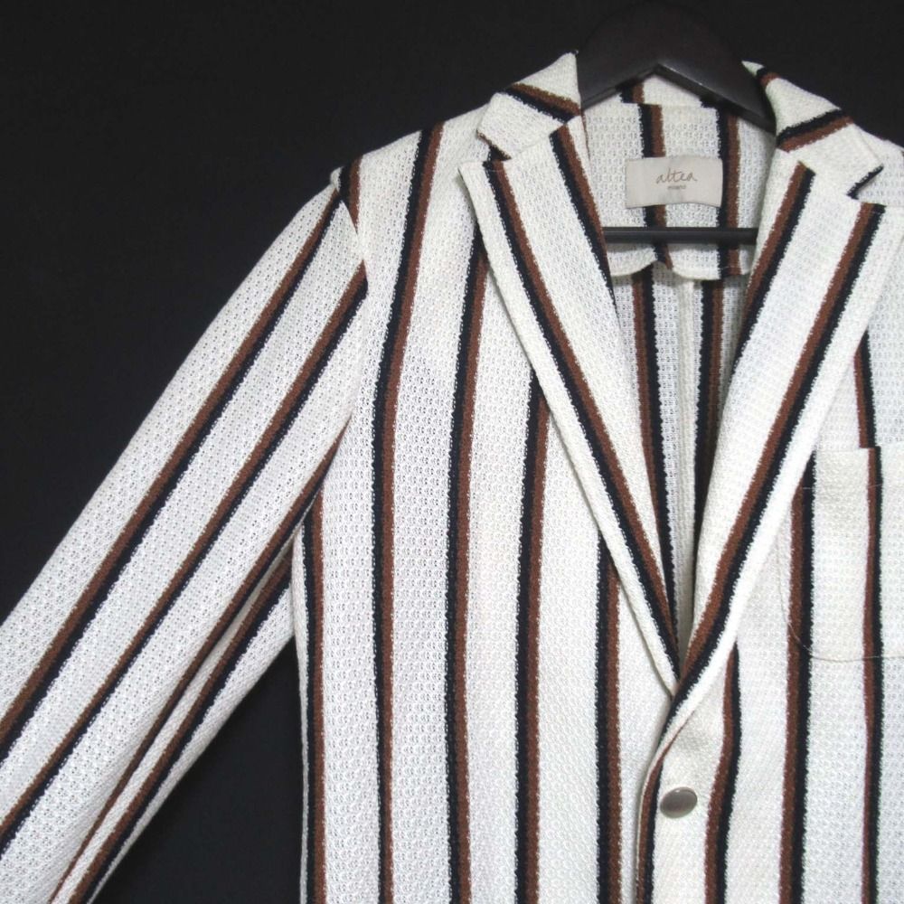 美品 altea アルテア ストライプ柄 2B シングル コットンニット