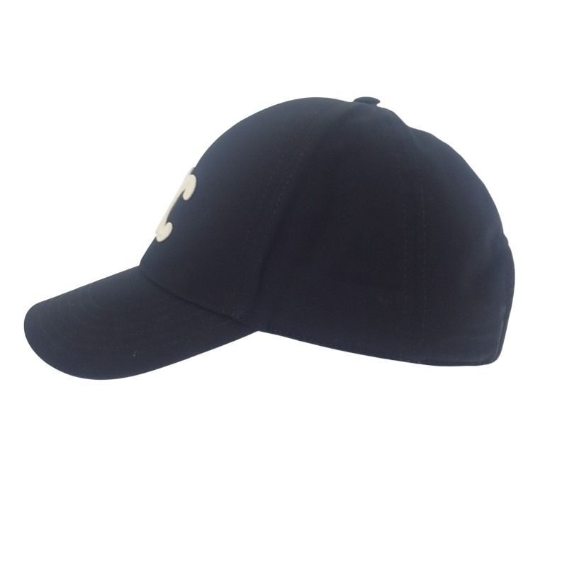 多少スレ セリーヌ CELINE トリオンフ ベースボールキャップ M .38 NO キャップ コットン ブラック ゴールド金具 レディース ユニセックス