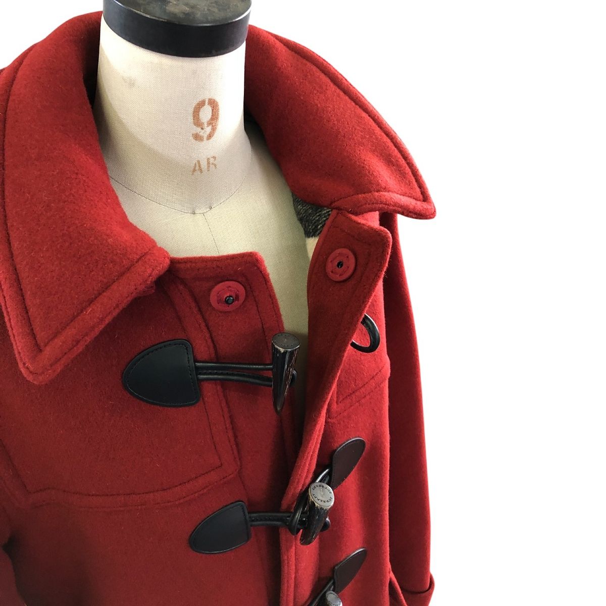 BURBERRY バーバリー ダッフルコート 裏地チェック柄 レッド