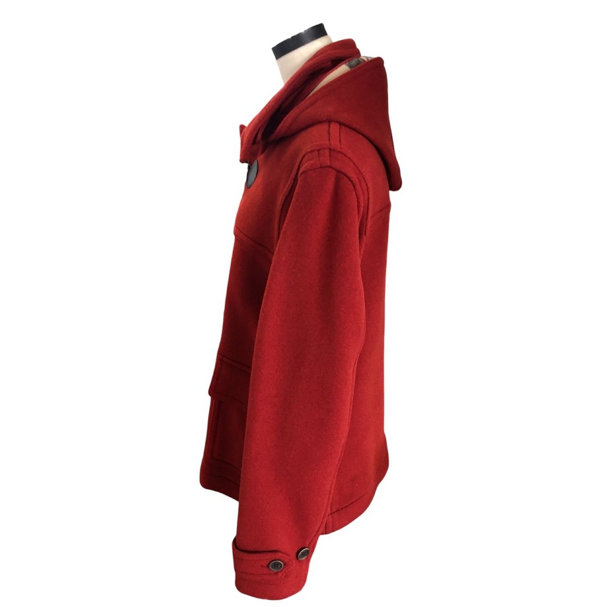 Burberryバーバリーレディース赤色ダッフルコート ウール混 チェック柄裏地 BURBERRY バーバリー ダッフルコート 裏地チェック柄 レッド