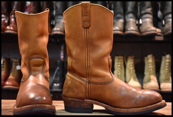 9 D PT 91刺繍 98年 カスタム レッドウィング 2215 ペコス 茶 ブラウン ベルバリタン スチールトゥ ブーツ redwing pecos FL 032