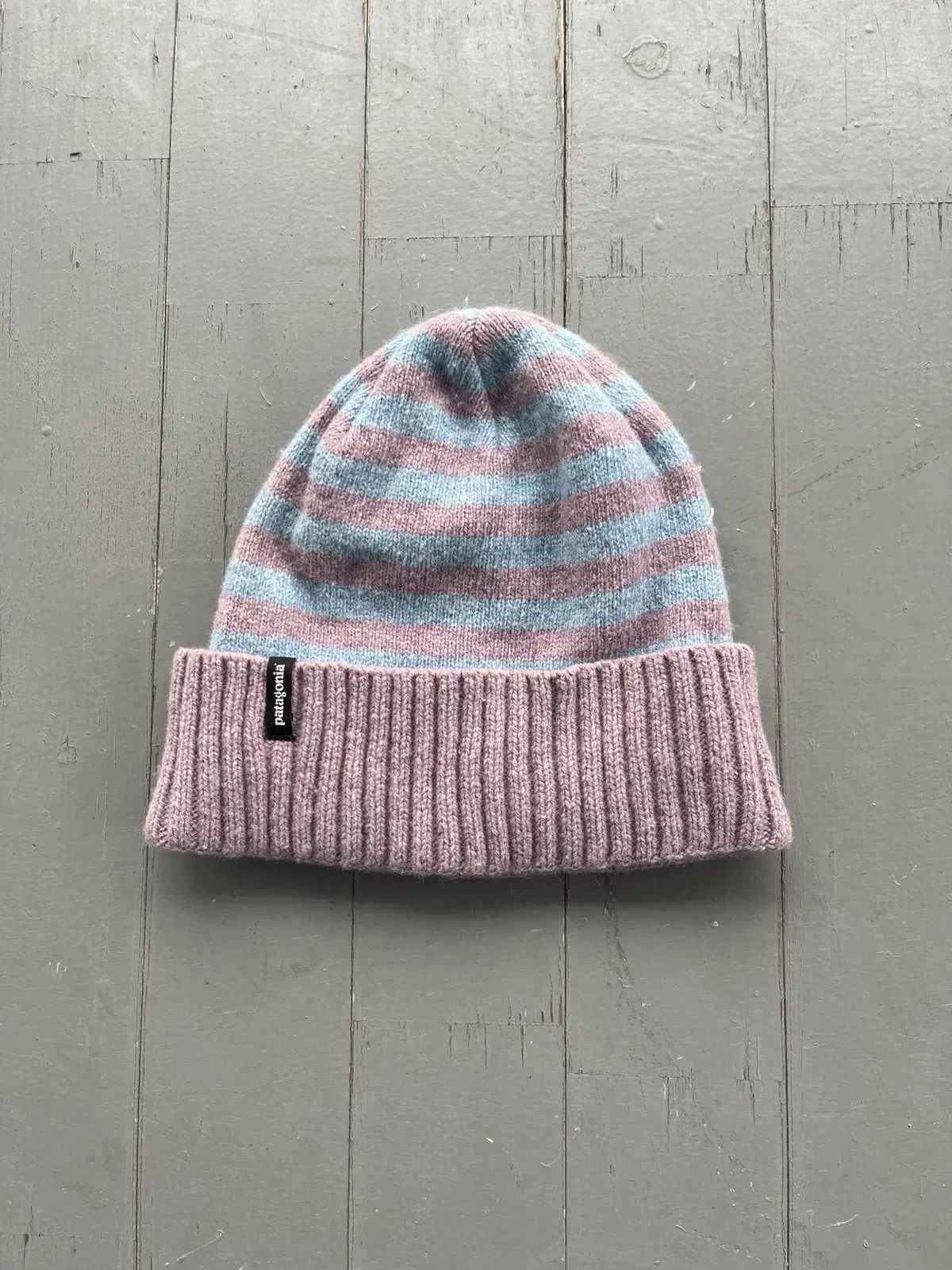 パタゴニア ストライプ ニット ビーニー ピンク ブルー