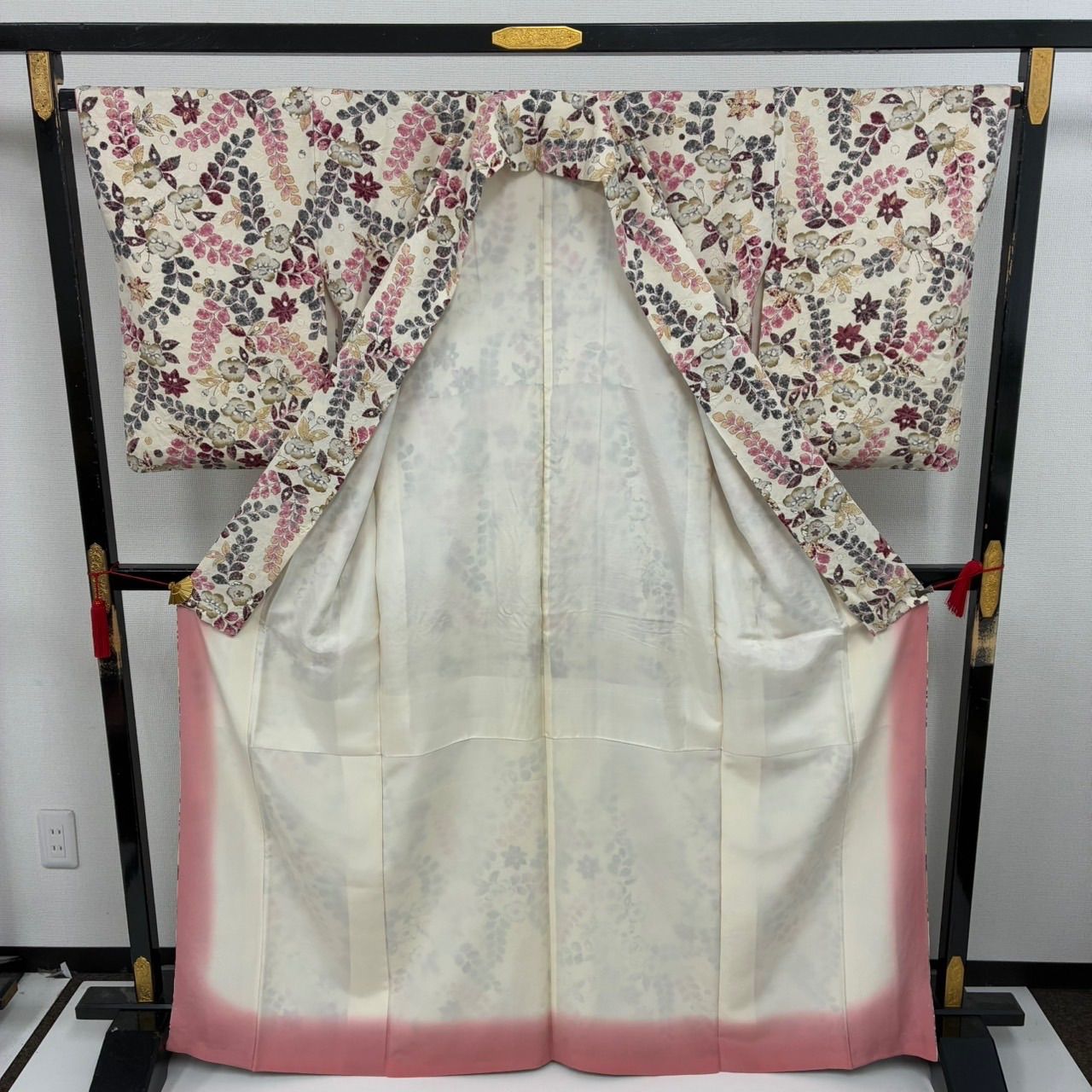 小紋 辻ヶ花 紋意匠 型染め 正絹 反物 正絹 反物 辻が花風 小紋