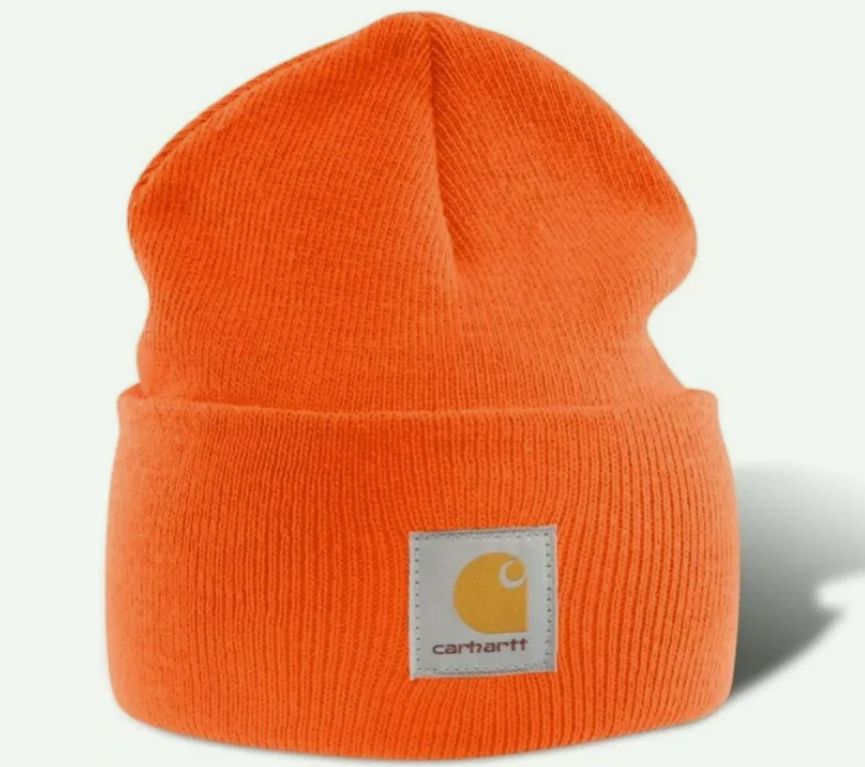 Carhartt カーハート ロゴ パッチ アクリル ビーニー オレンジ