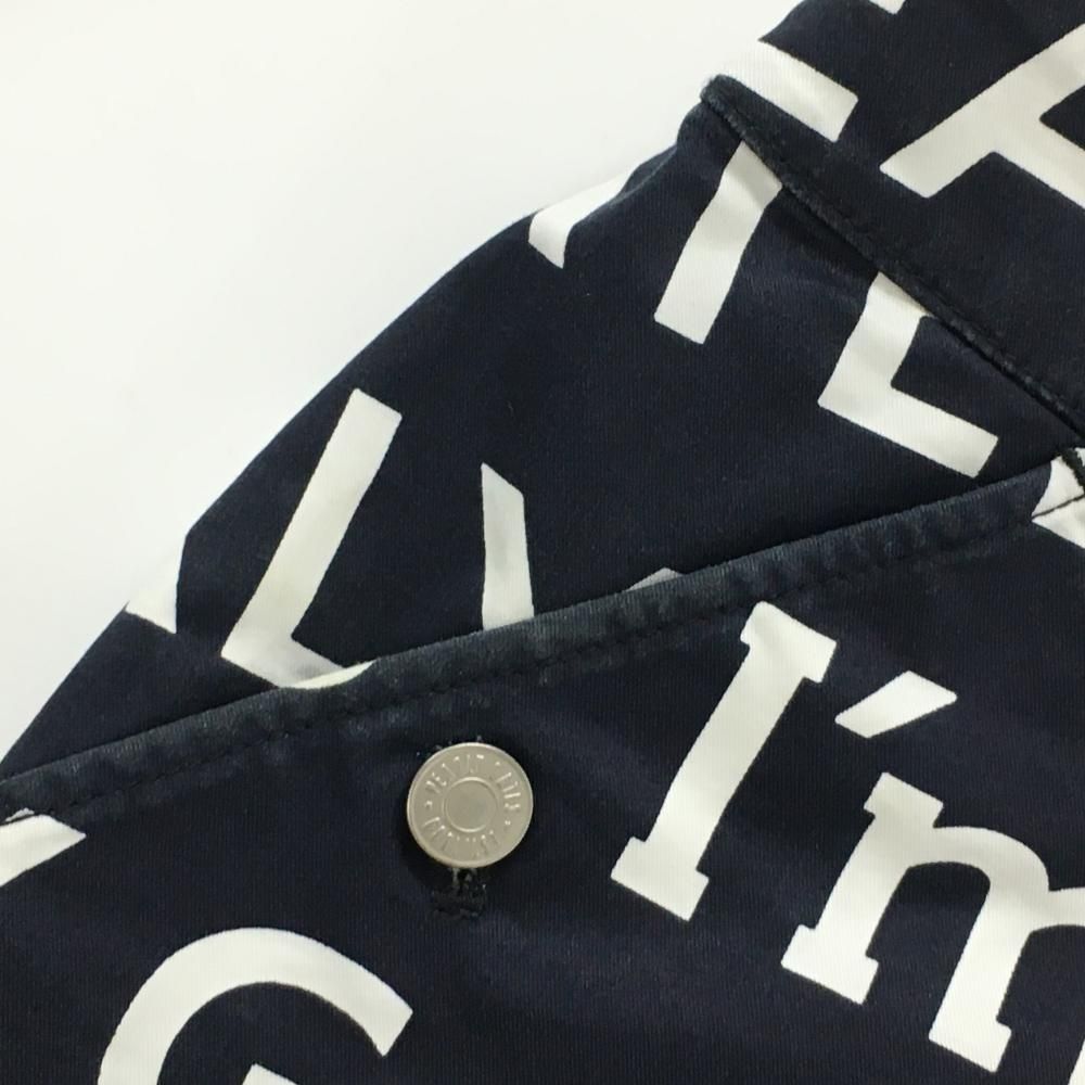 パーリーゲイツスカートタグなし新品 パーリーゲイツ スカート ネイビー×白 ロゴ総柄 内側30周年 レディース