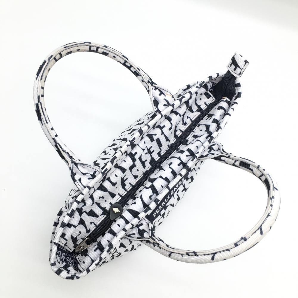 パーリーゲイツ カートバッグ 白×ネイビー ロゴ総柄 内外ポケット ニコ