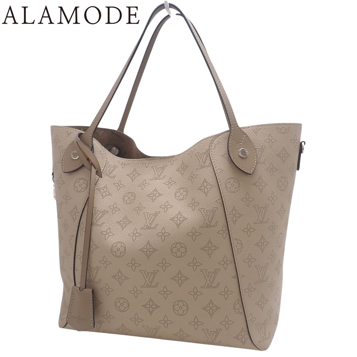 LOUIS VUITTON ルイ ヴィトン モノグラム マヒナ ヒナMM トートバッグ 肩掛け ハンドバッグ 2 WAY レザー ガレ ベージュ シルバー金具 M 53140 レディース アラモード
