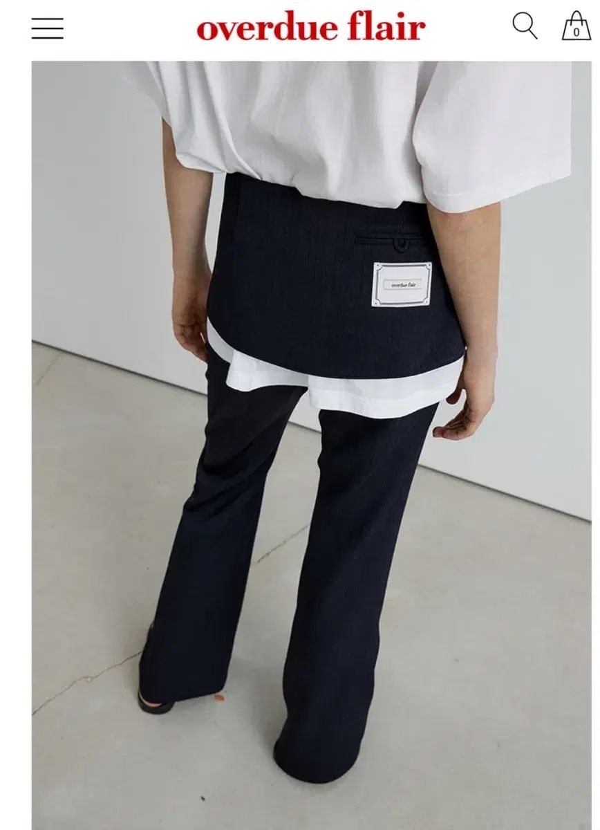 オーバーデューフ ジャカード パンツ スカート ネイビー