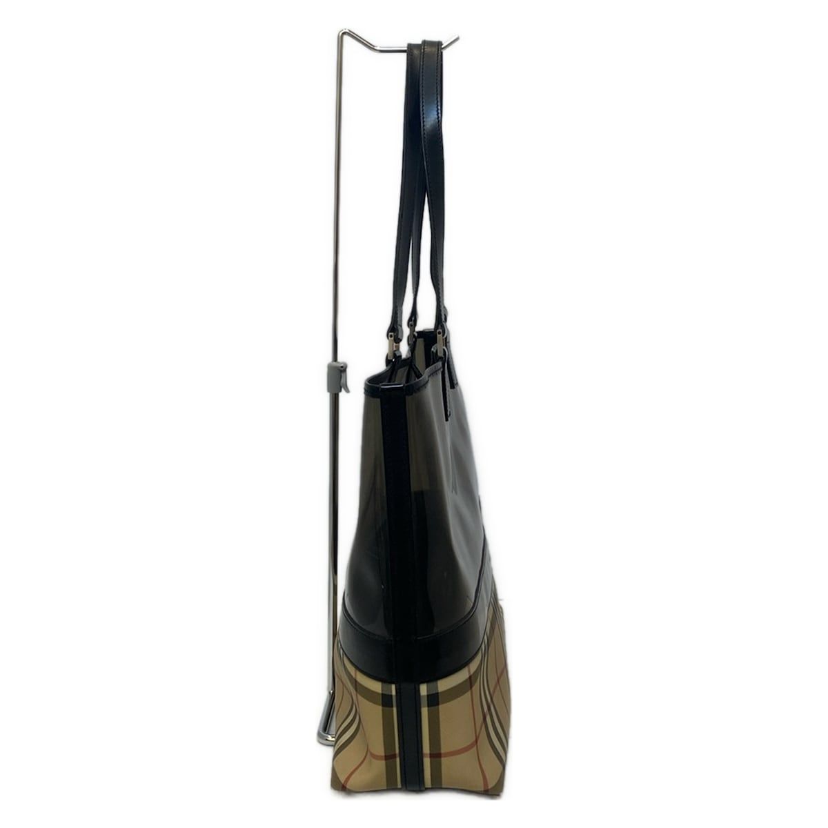 Burberry LONDON バーバリーロンドン トートバッグ - 黒×アイボリー×レッド レザー