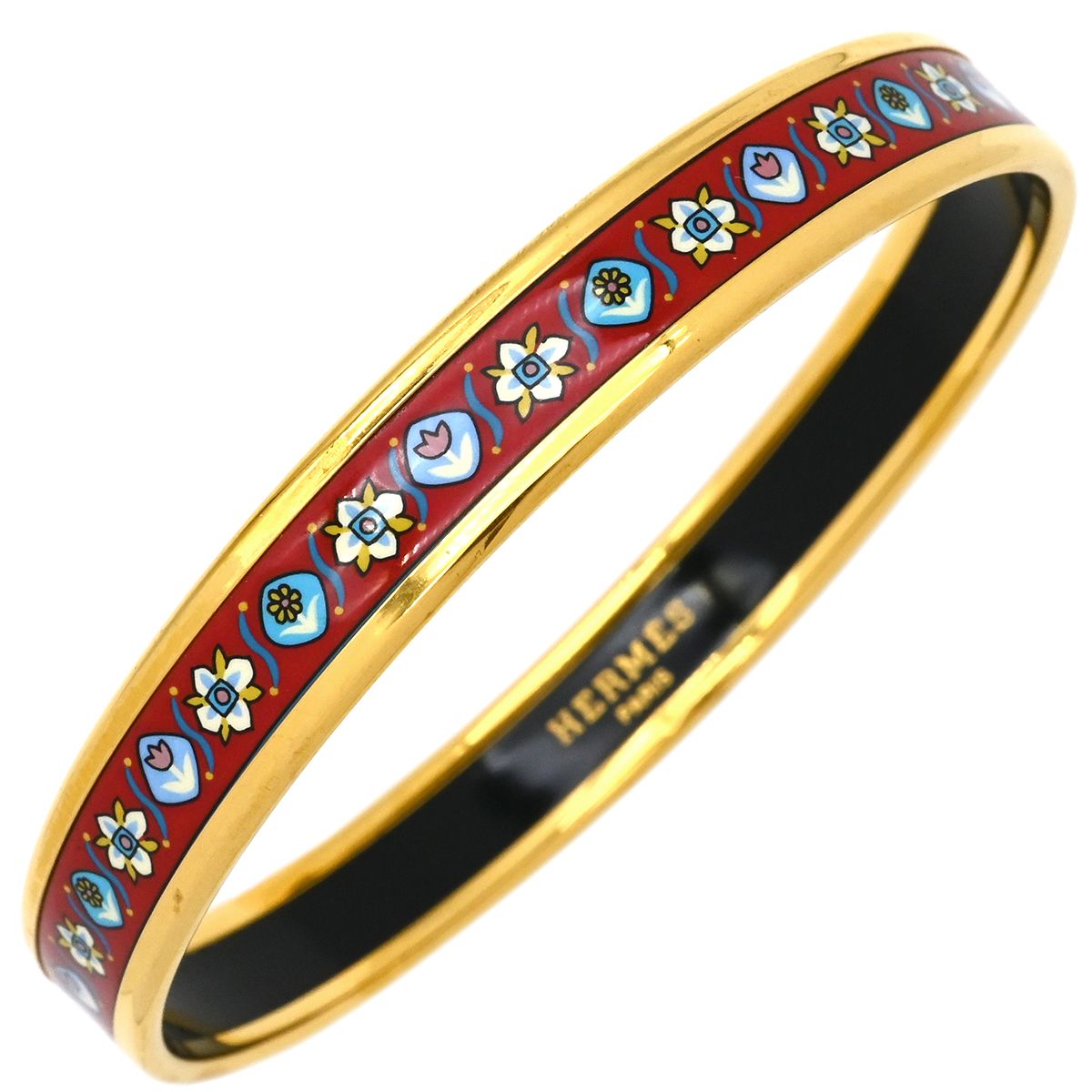 エルメス HERMES バングル エマイユ PM GP 七宝焼き レッドXマルチ
