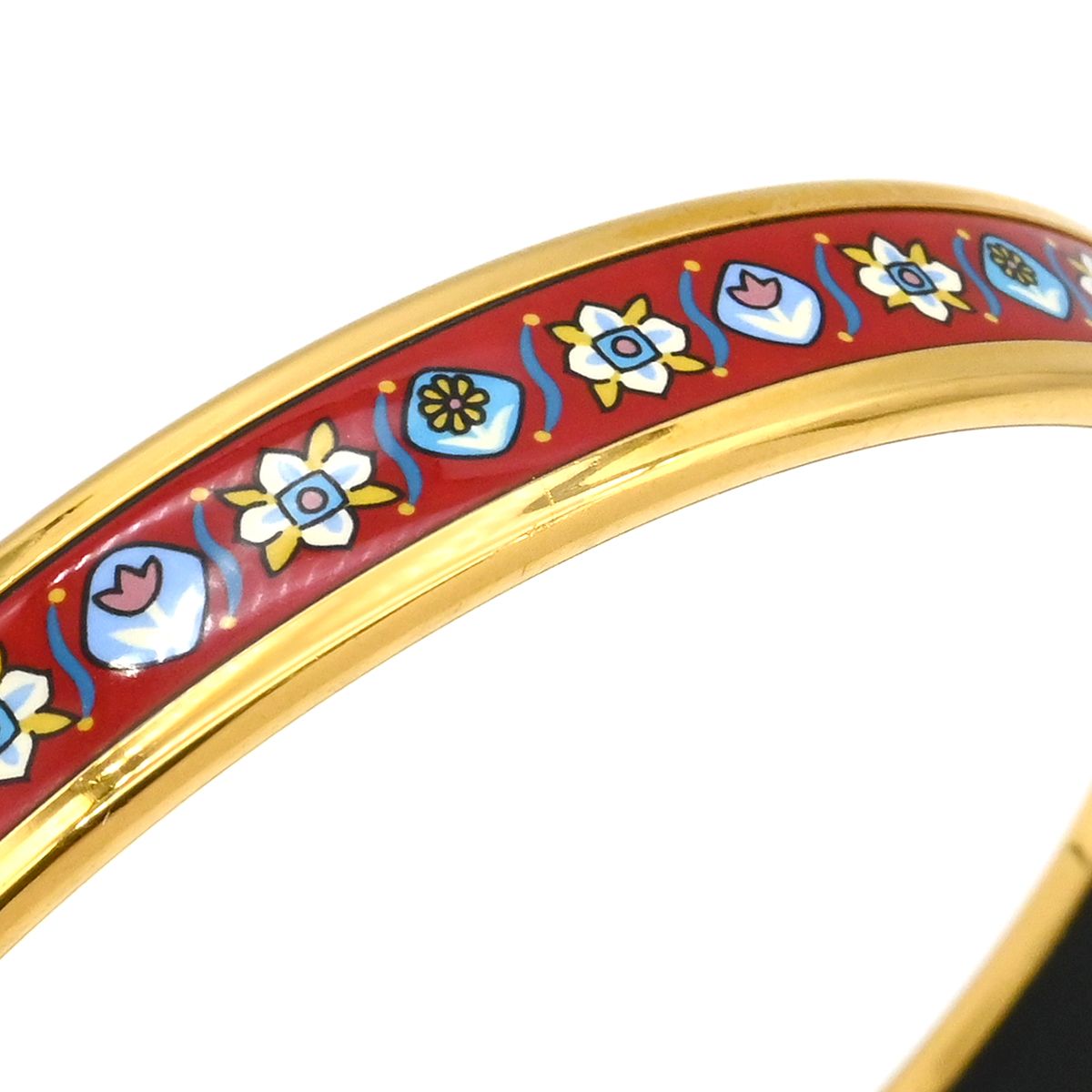 エルメス HERMES バングル エマイユ PM GP 七宝焼き レッドXマルチ