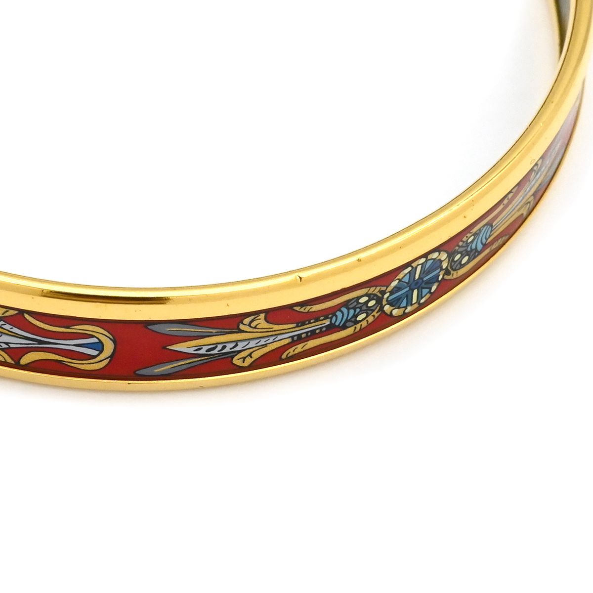 【美品】HERMES エルメス エマイユ PM 七宝焼き バングル ゴールド HERMES/エルメス】エマイユ 七宝焼き バングル ゴールド 箱付き