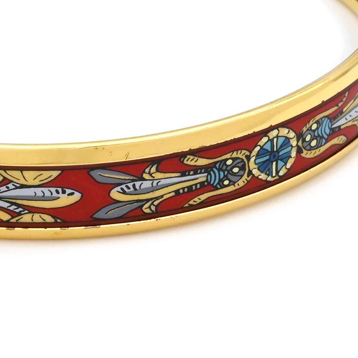 エルメス HERMES バングル エマイユ PM GP 七宝焼き レッドXマルチ