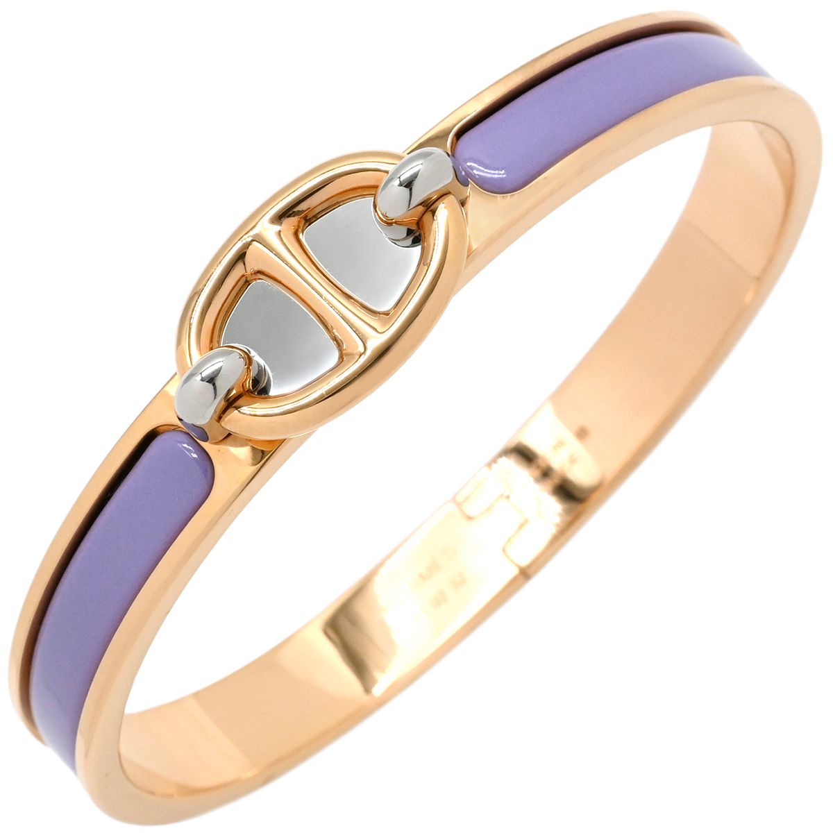 HERMES　バングル　紫　ブレスレット　パープル　シルバー金具　エルメス HERMES バングル 紫 ブレスレット パープル シルバー金具 エルメス