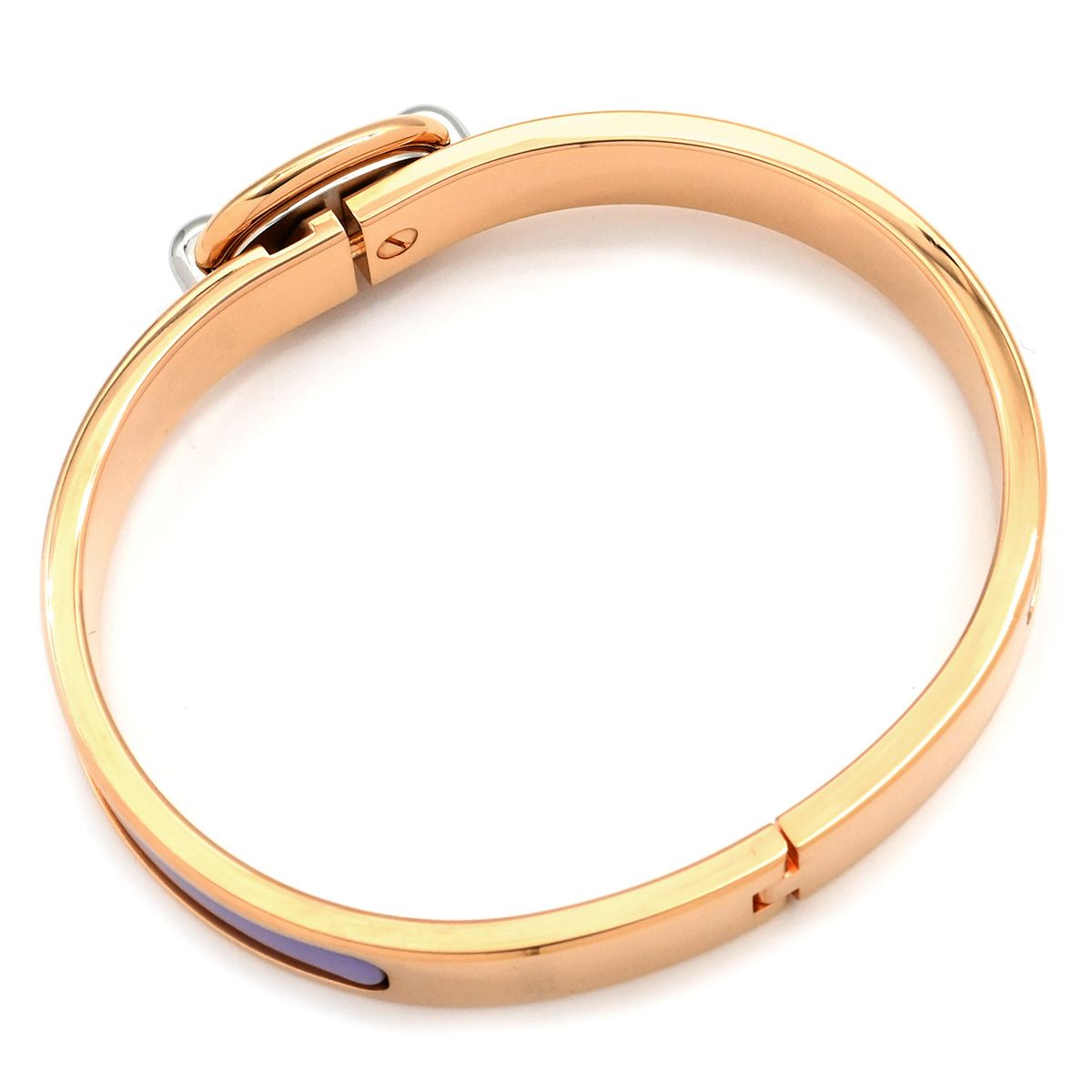 エルメス HERMES バングル ミニクリック PM シェーヌダンクル メタル エナメル リラ ローズゴールド金具 ピンクゴールド金具 紫 ブレスレット 箱