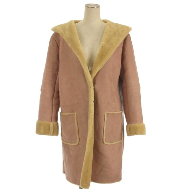 ニーナミュウ nina mew フェイクムートン コート ピンク □FF - メルカリ