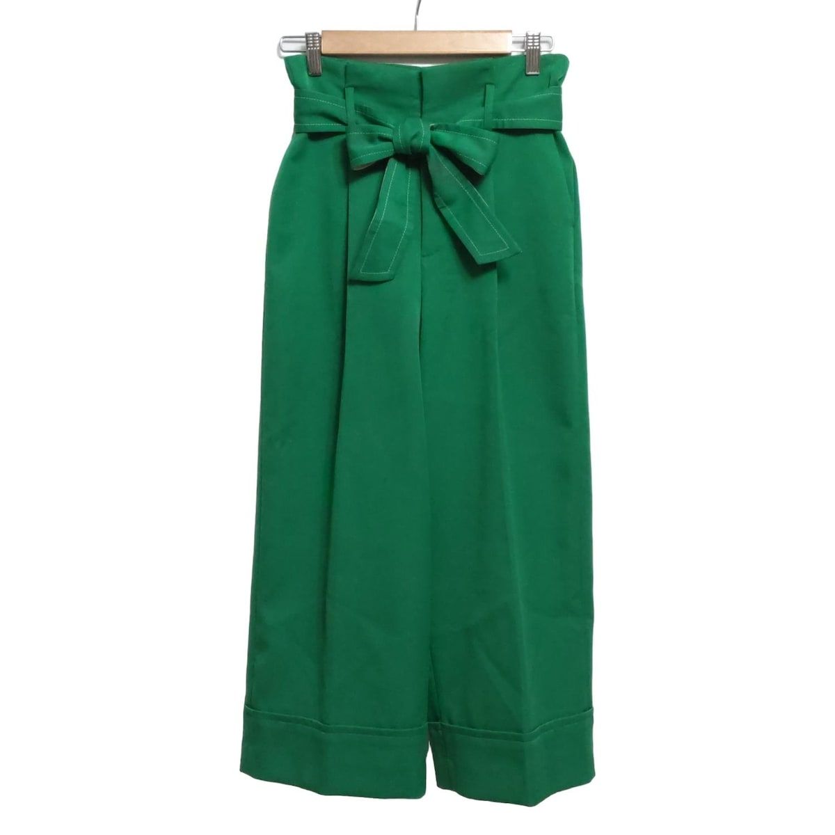 BLUE LABEL ブルーレーベルクレストブリッジ パンツ サイズ38 M レディース グリーン クロップド 半端丈