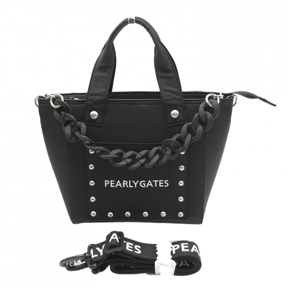 美品】パーリーゲイツ カートバッグ 黒 内ポケット チェーンストラップ