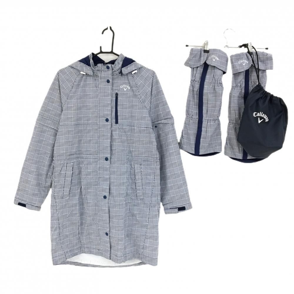 【4点セット】キャロウェイ ワンピース型レインウェア ホワイト ネイビー 4点セット】キャロウェイ ワンピース型レインウェア ホワイト ネイビー