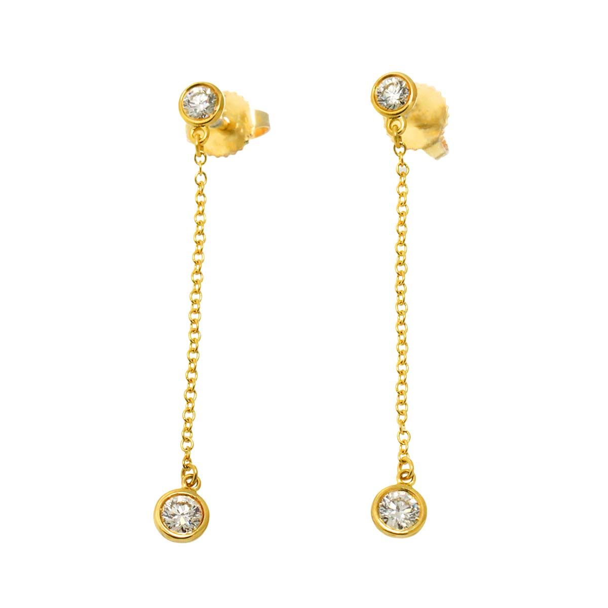 ティファニー TIFFANY&CO. バイザヤード ダイヤ ドロップ ピアス K18