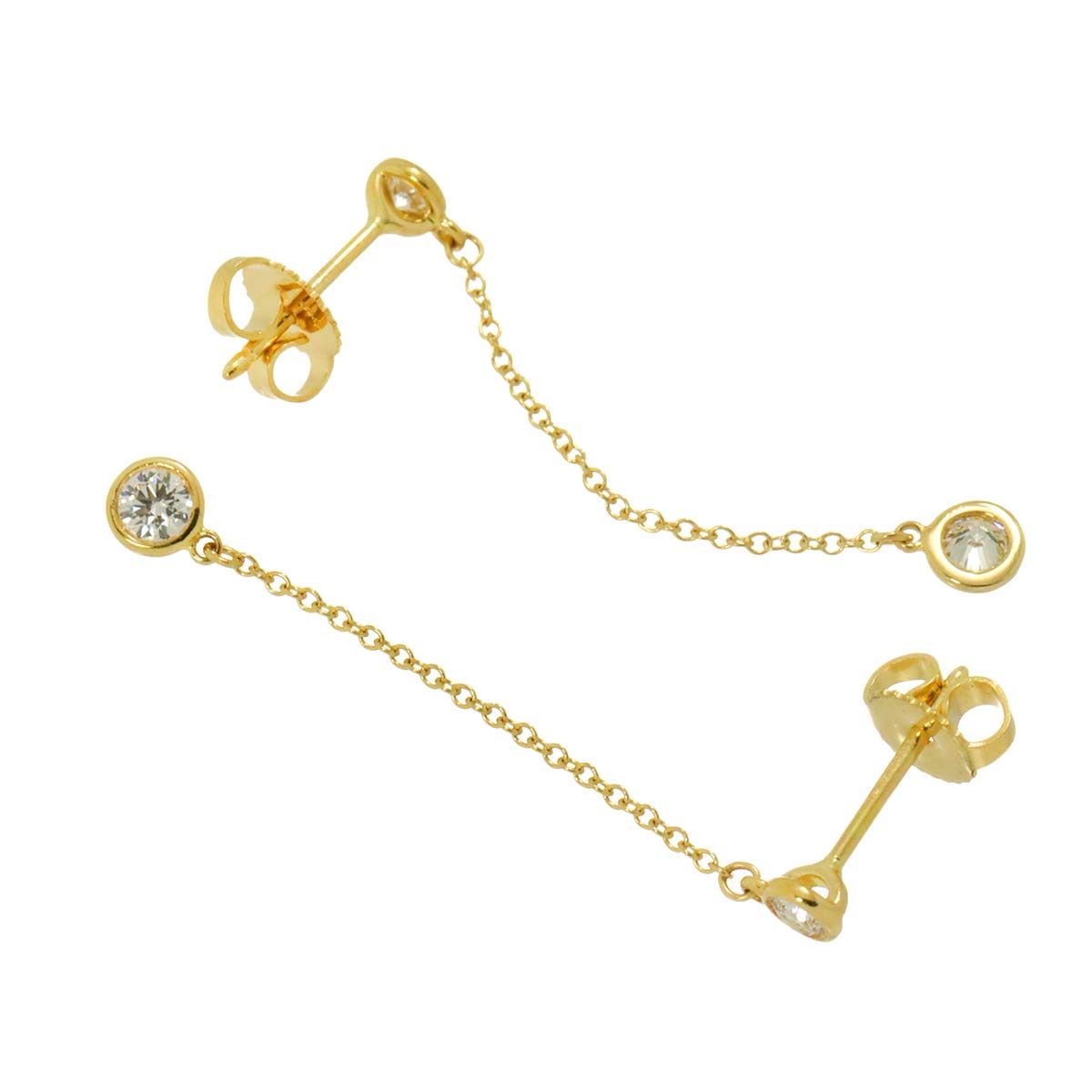 ティファニー TIFFANY&CO. バイザヤード ダイヤ ドロップ ピアス K18