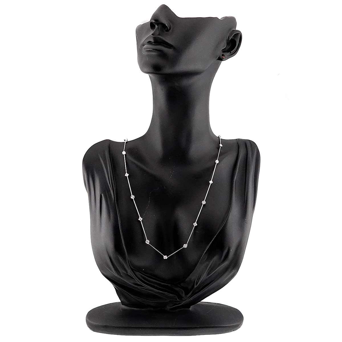 タサキ TASAKI ダイヤ 0.29ct ネックレス 42cm K18 WG ホワイト