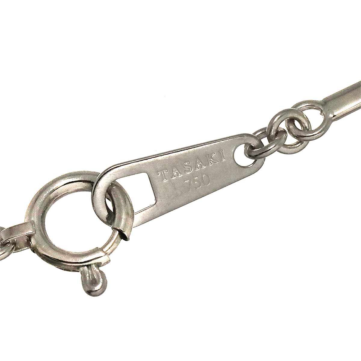 タサキ TASAKI ダイヤ 0.29ct ネックレス 42cm K18 WG ホワイト