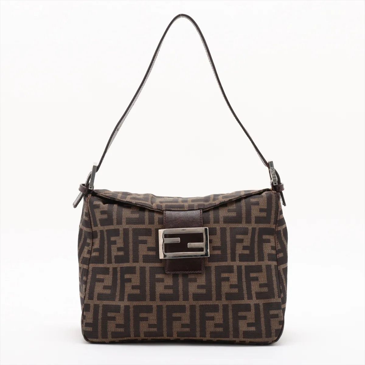 美品 フェンディ ズッカ マンマバケット バゲット FF金具 レザー