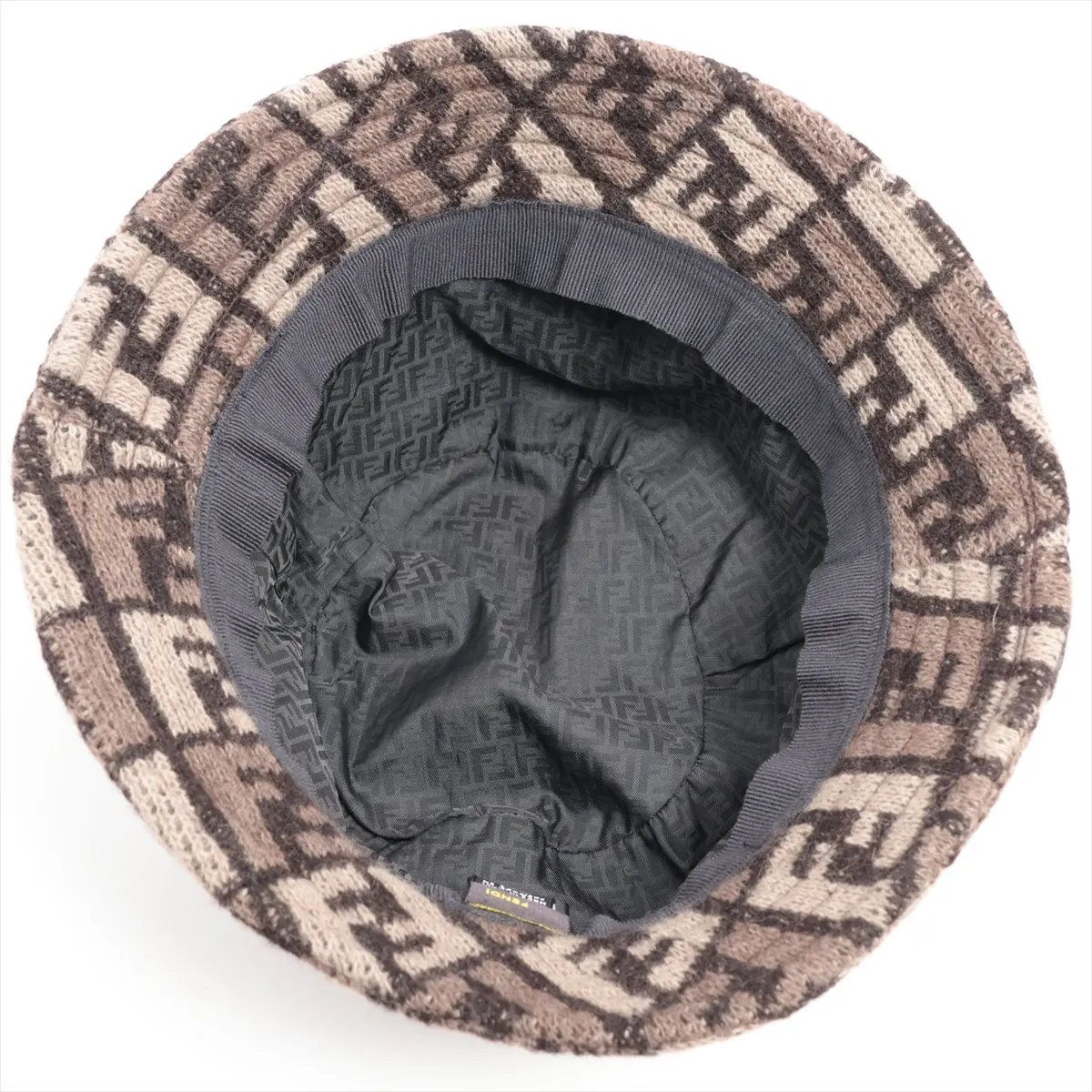 美品 フェンディ ズッカ バケットハット バケハ カシミヤ 混 帽子