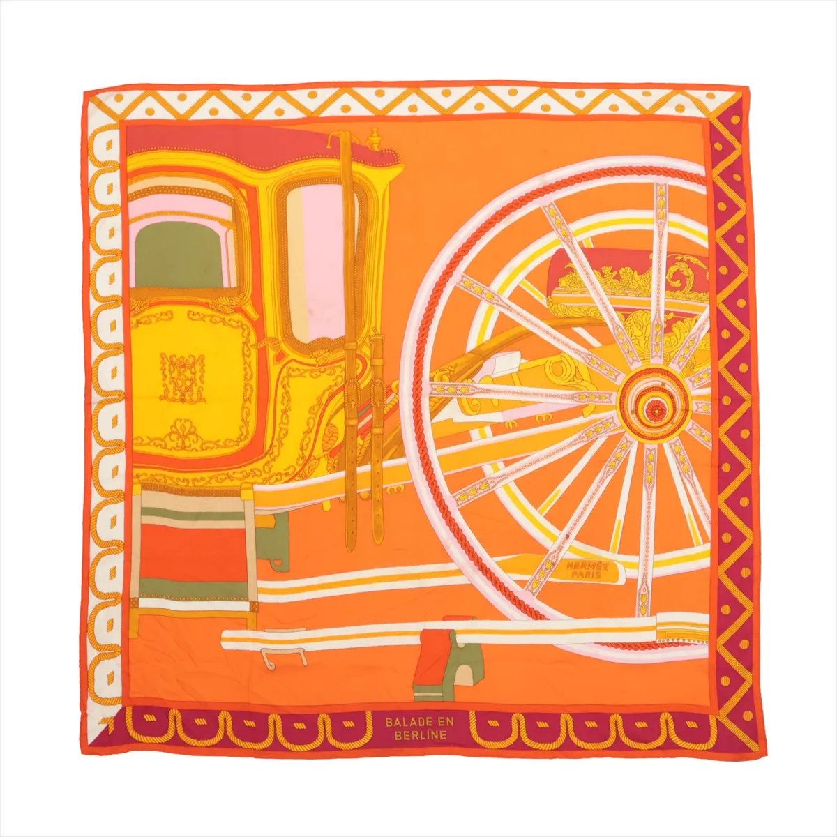 美品 エルメス カレ ジェアン 140 Balade en Berline ベルリンヌ馬車に